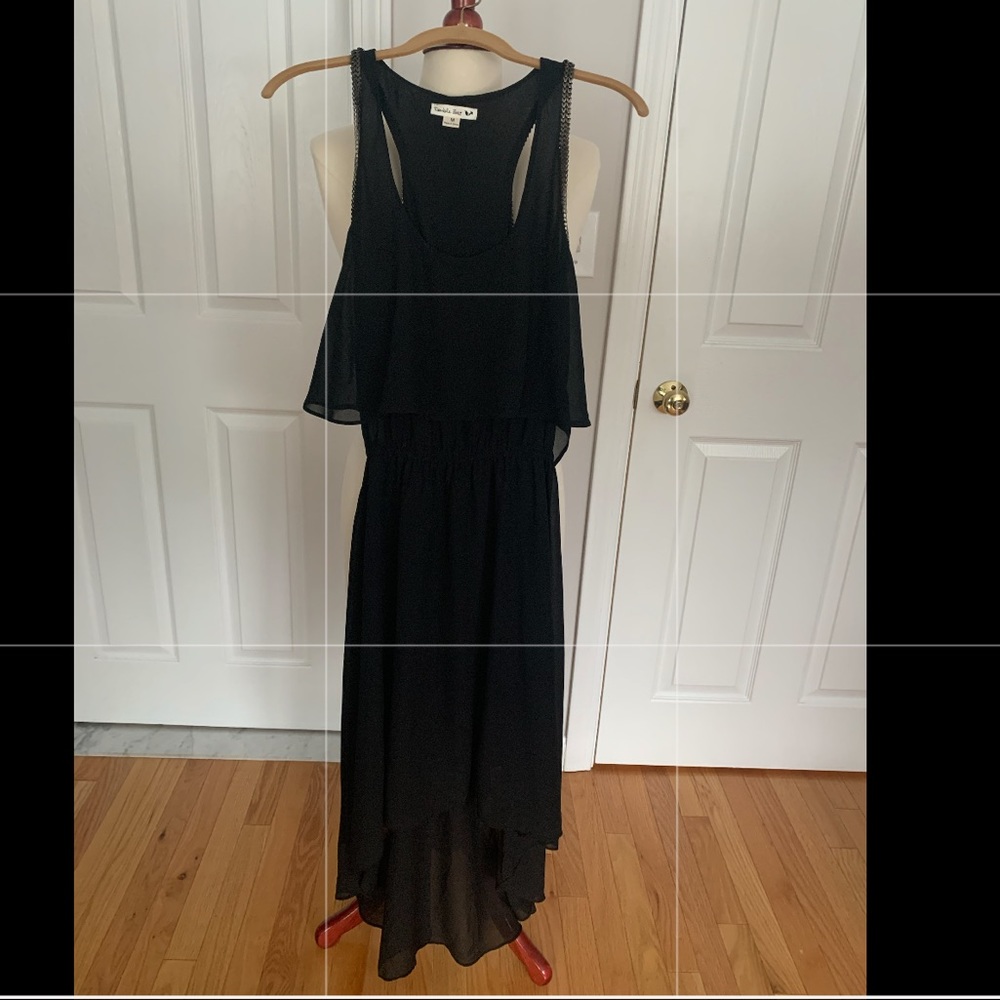 Black high-low racer back dress